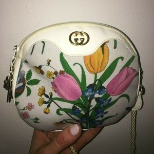 AUTHENTIC Vintage 80's RARE GUCCI Floral Round Cir